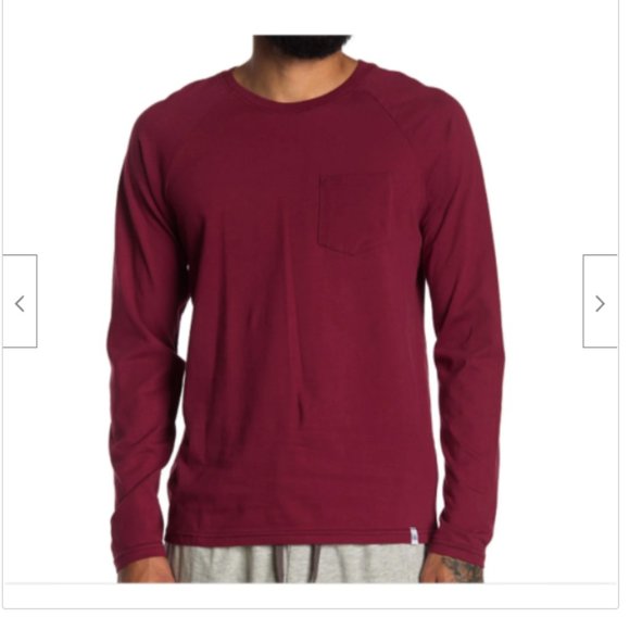 MISTER Men's Raglan Long Sleeve T-Shirt Red L - Picture 1 of 4